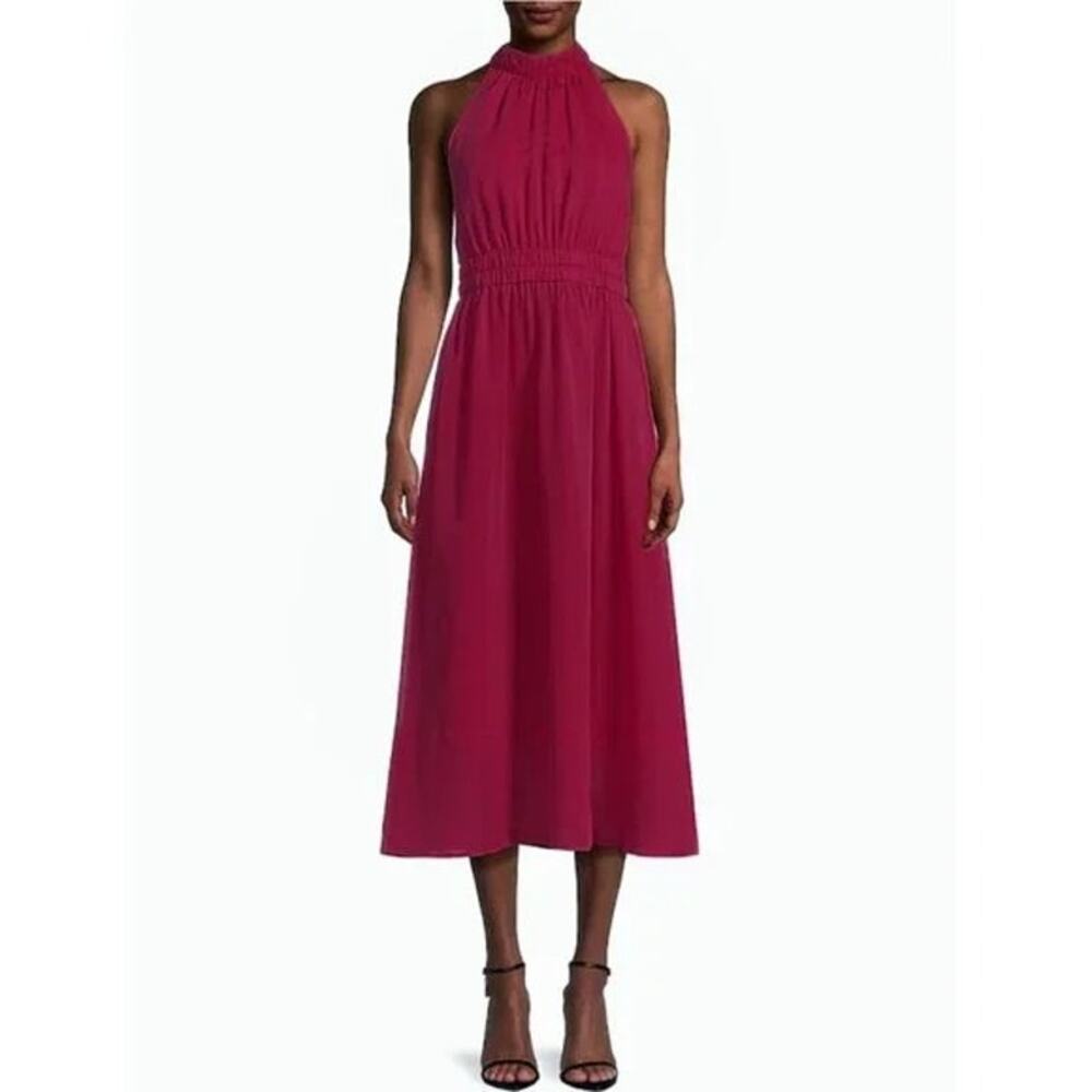 Lilly Pulitzer Marleen Cotton Silk Halter Midi Dress Poinsettia Red Nwt Size 2